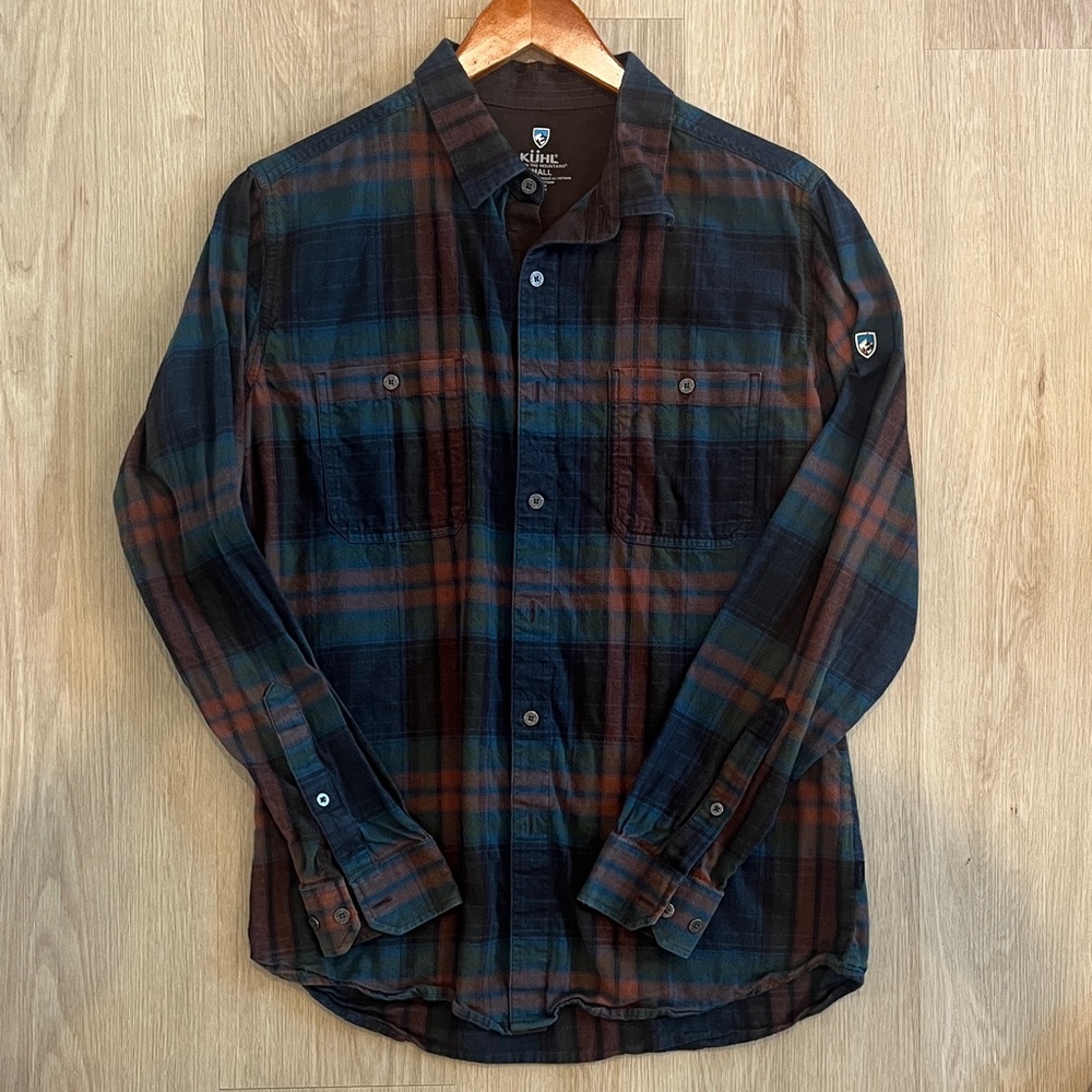 Kuhl Men's Plaid Button Down Shirt - Blue and Brown